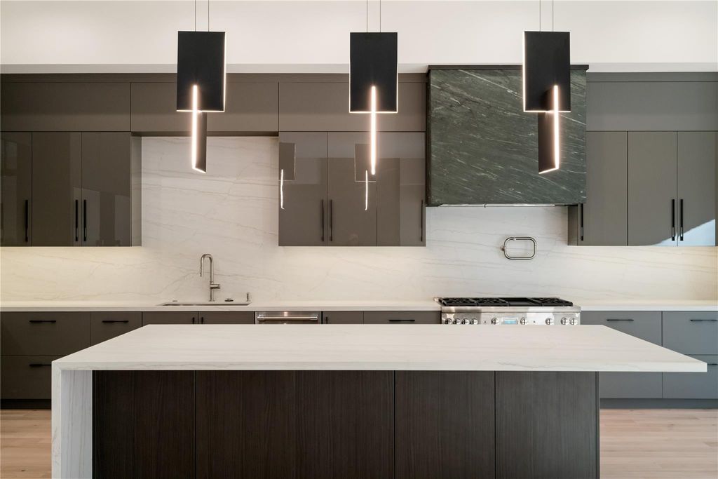 Kitchen detail & stone hood