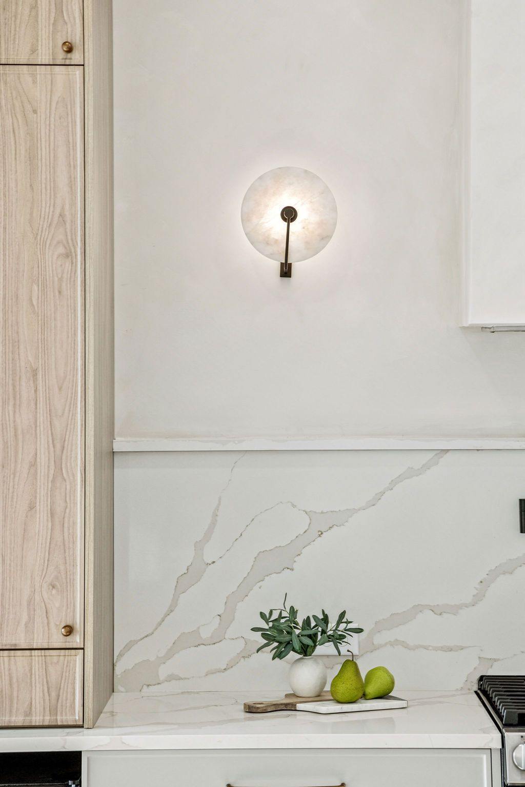 Alabaster sconce & marble